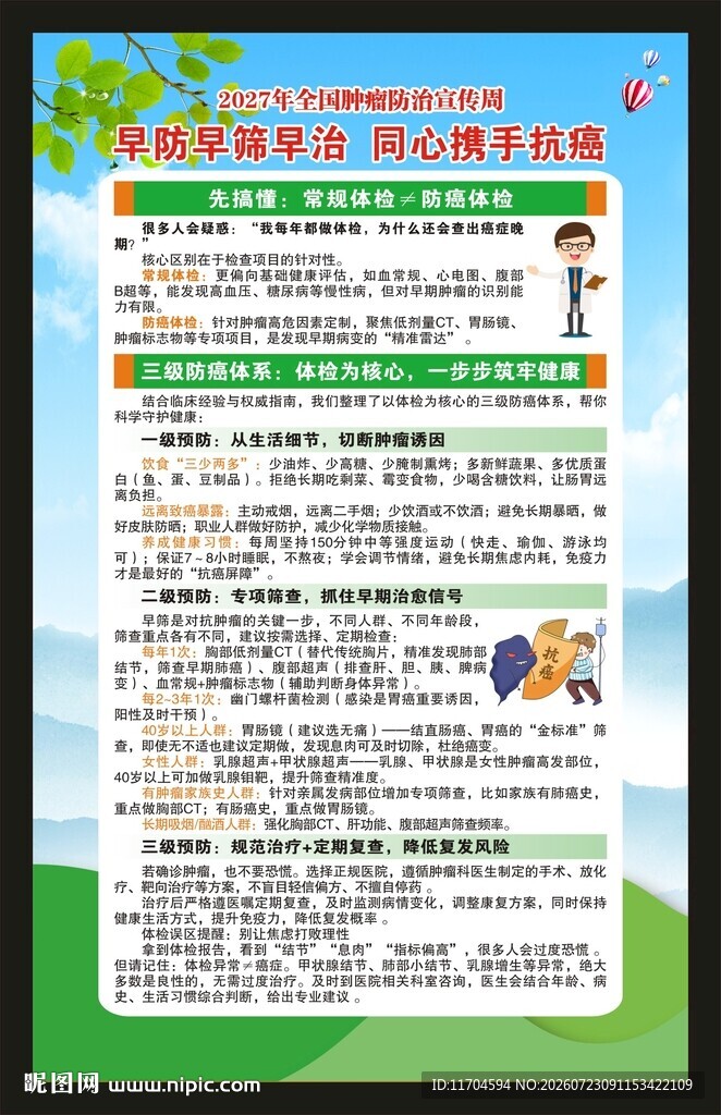 全国肿瘤防治宣传周海报