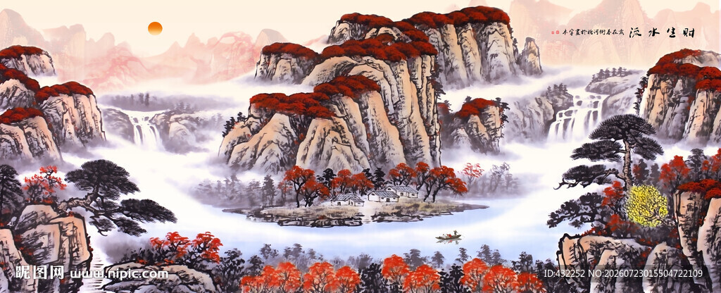 聚宝盆风水画