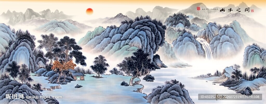仿古山水画古典水墨画