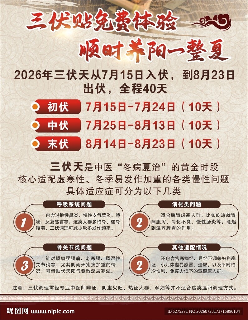 三伏贴海报