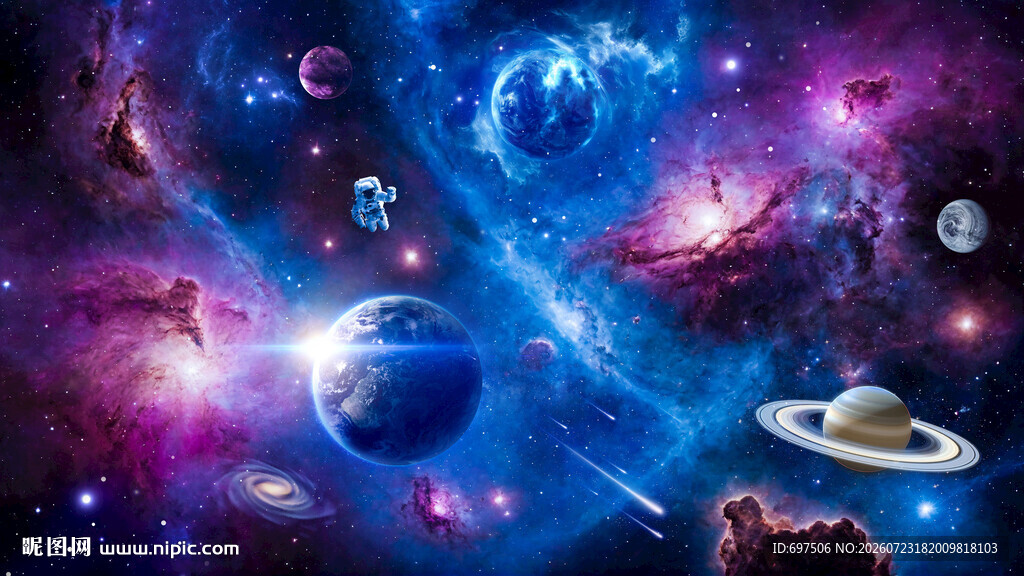 宇宙星球太空银河黑洞宇航员背景