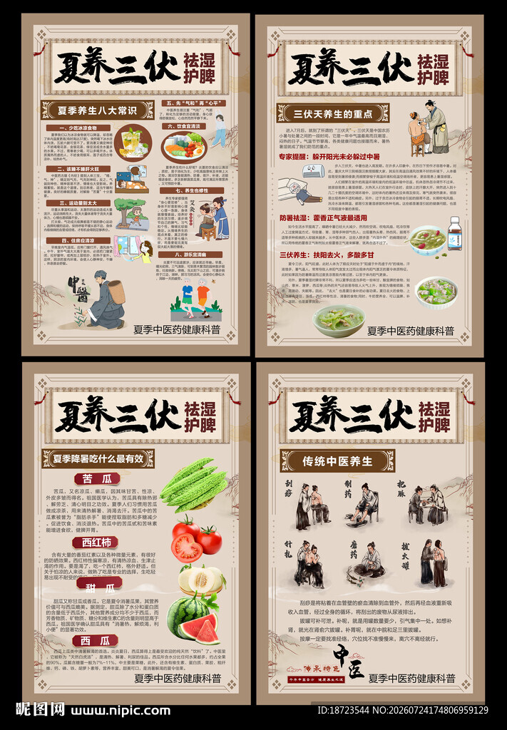 夏季中医养生健康知识海报