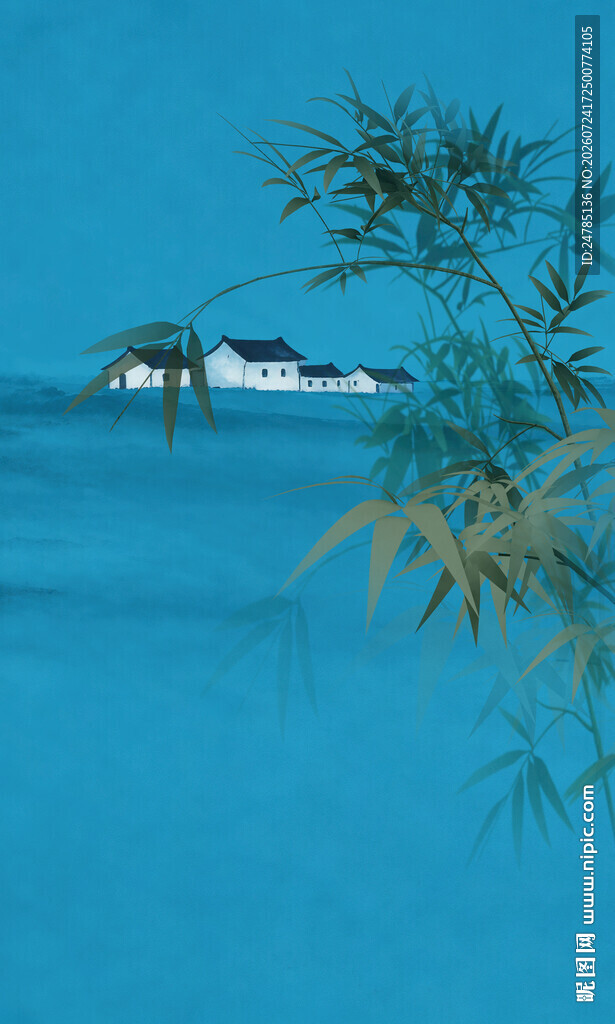 竖幅水墨竹子