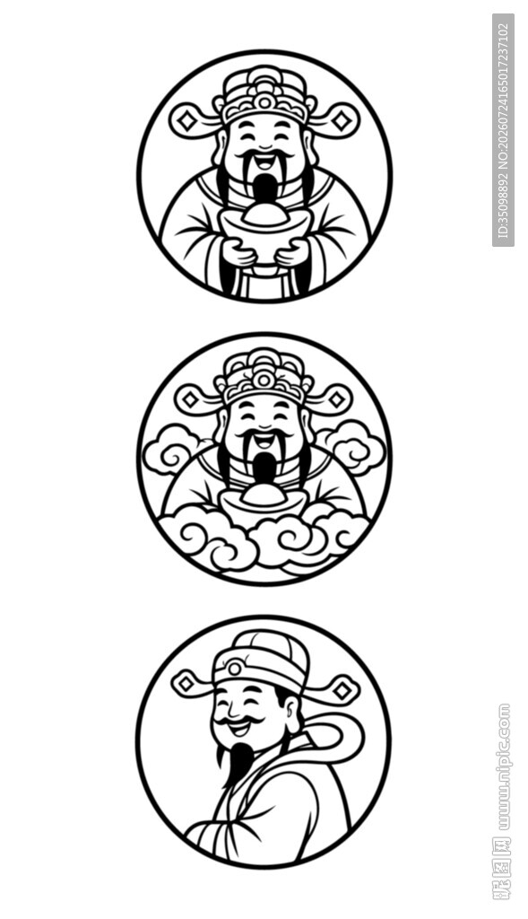 圆形卡通人物图案集合
