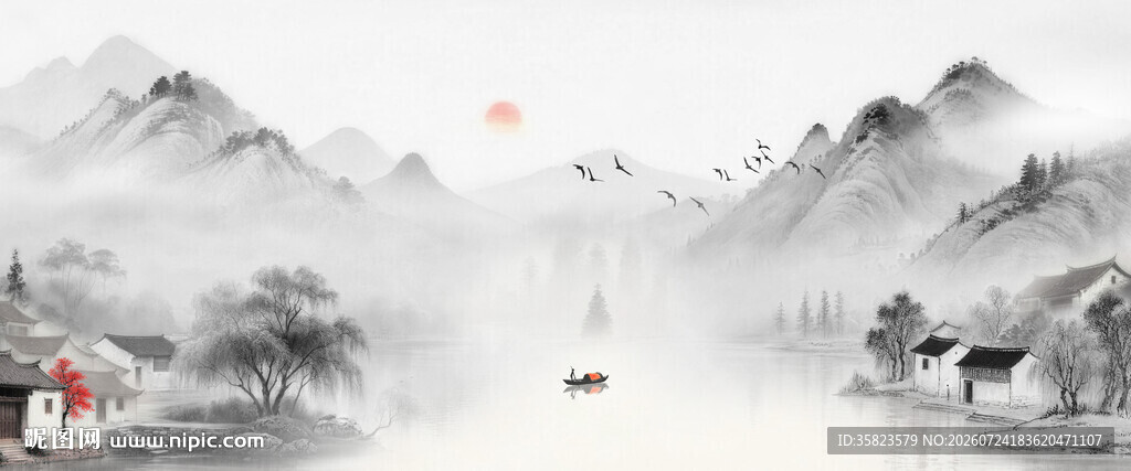 水墨江南挂画