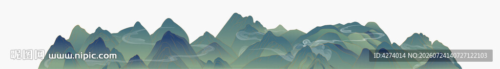 翠绿山峦景观图