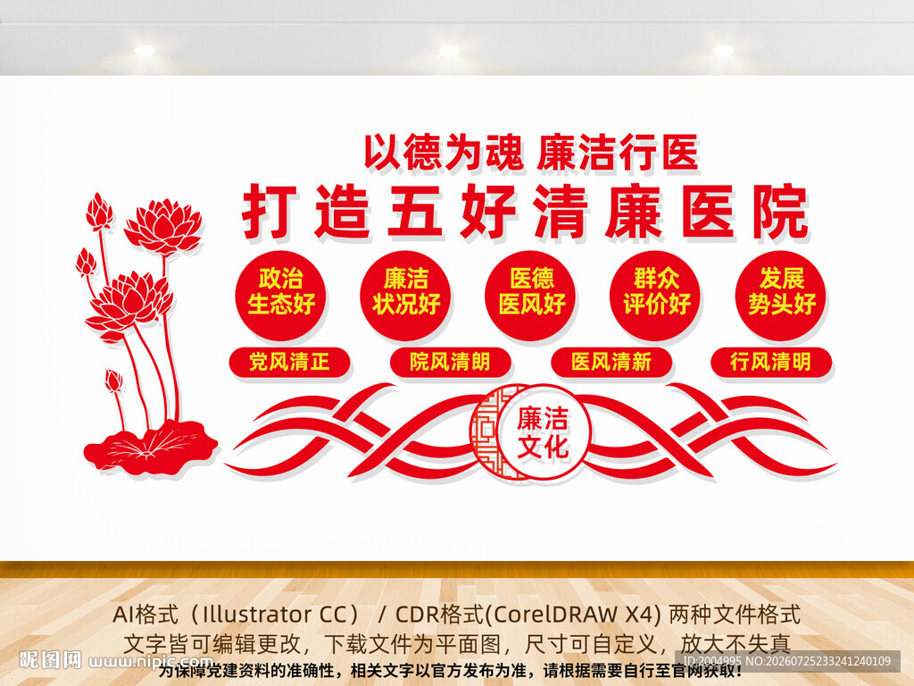 五好清廉医院宣传墙