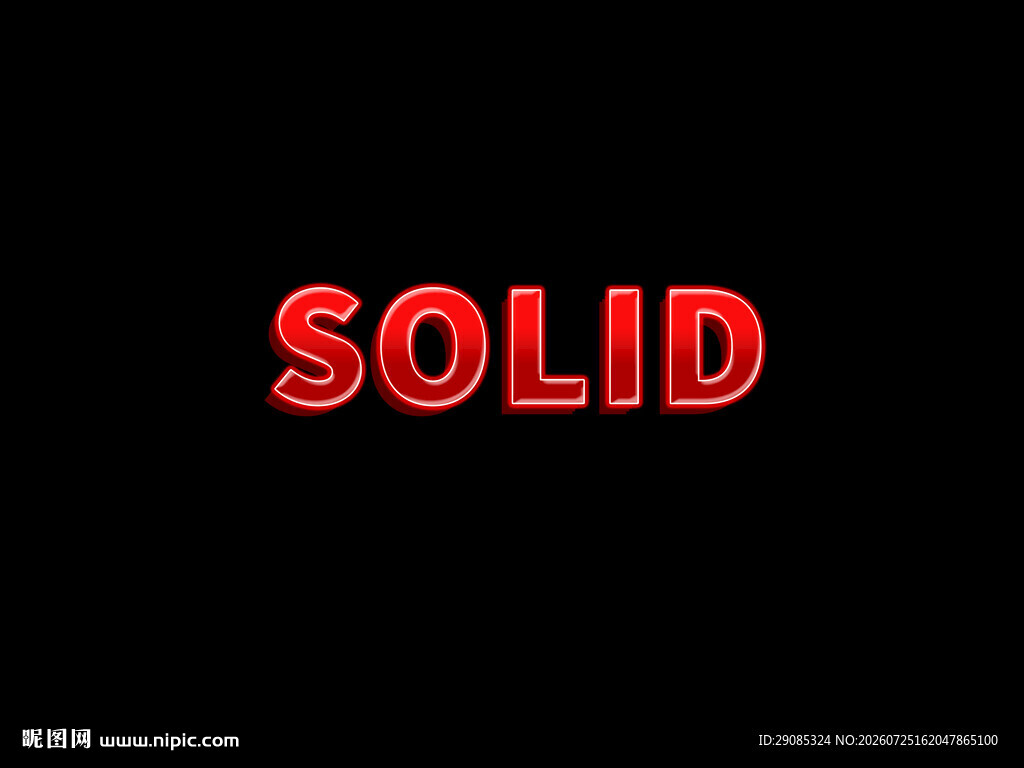 红色SOLID文字展示