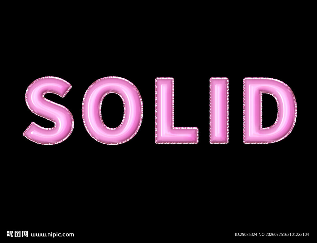粉色立体文字SOLID展示