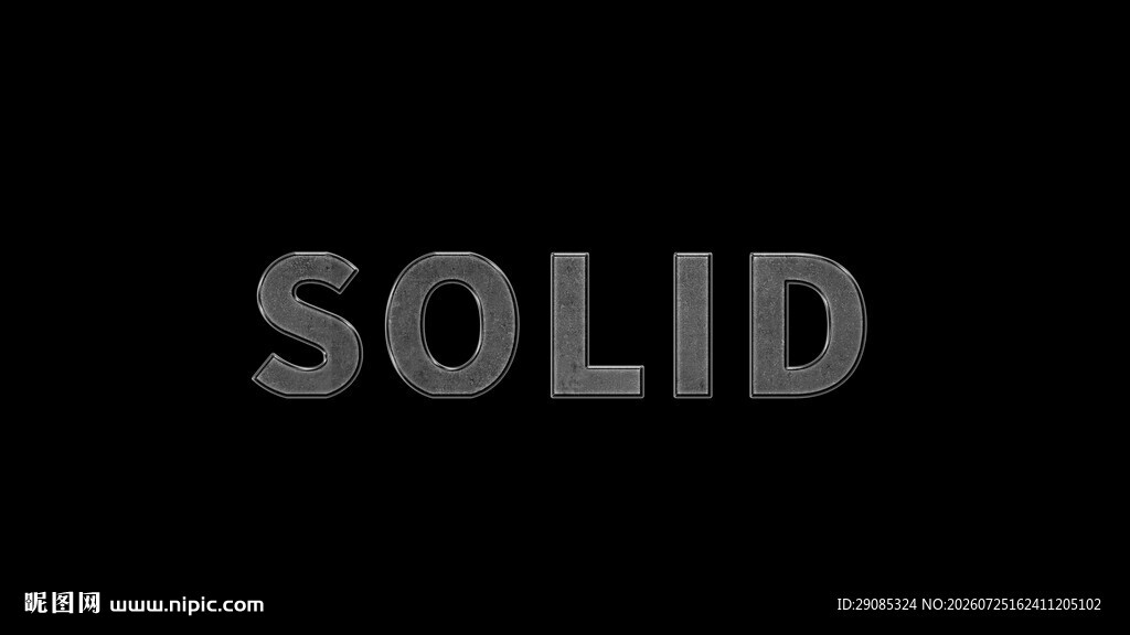 黑色背景上的SOLID字样