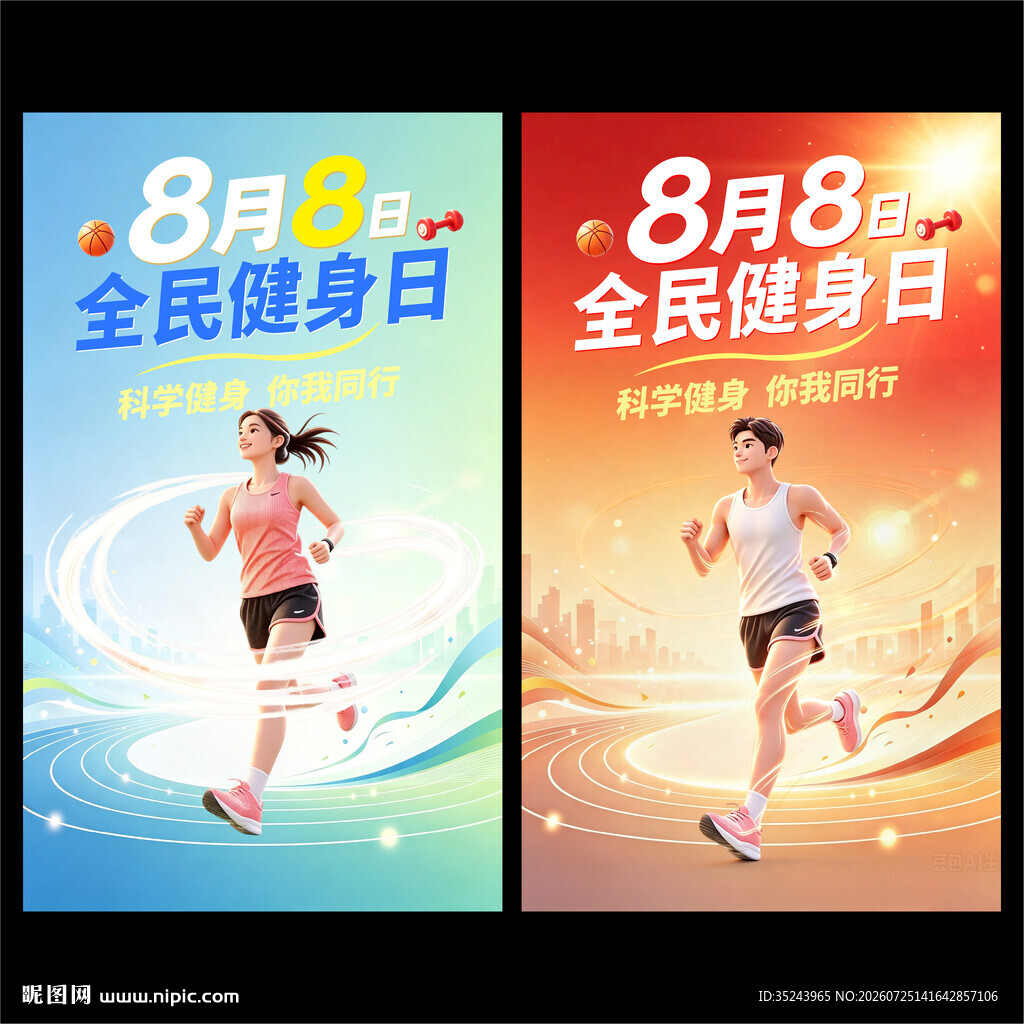 2026年全民健身日主题海报