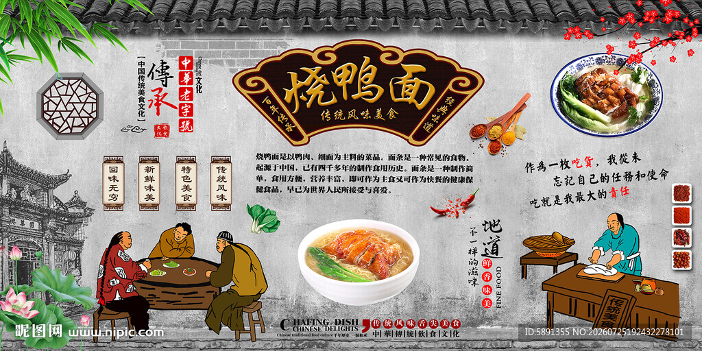 烧鸭面背景墙