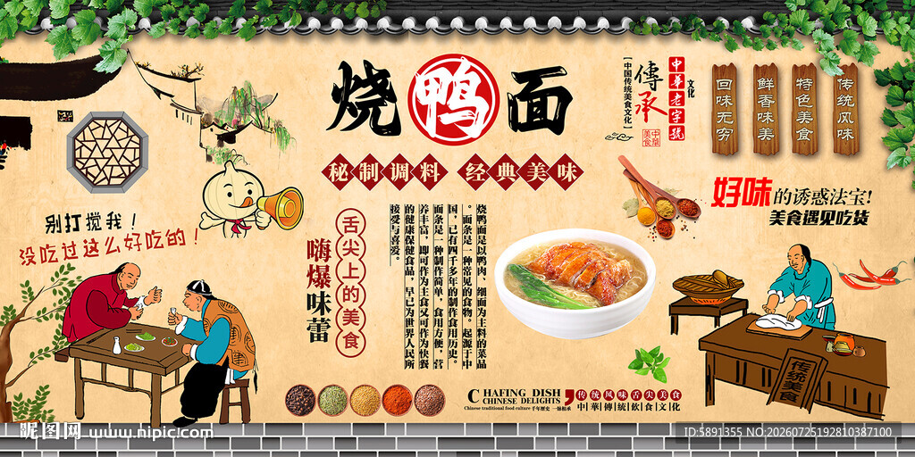 烧鸭面背景墙