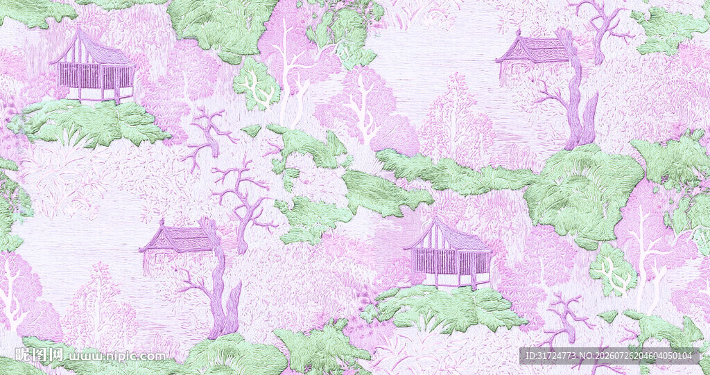 梦幻淡紫色城堡图案背景