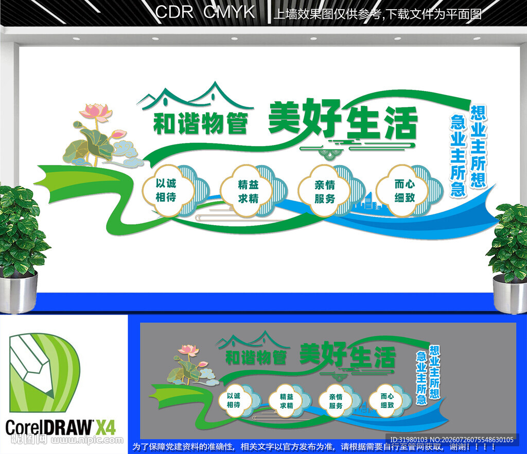 和谐物管文化墙