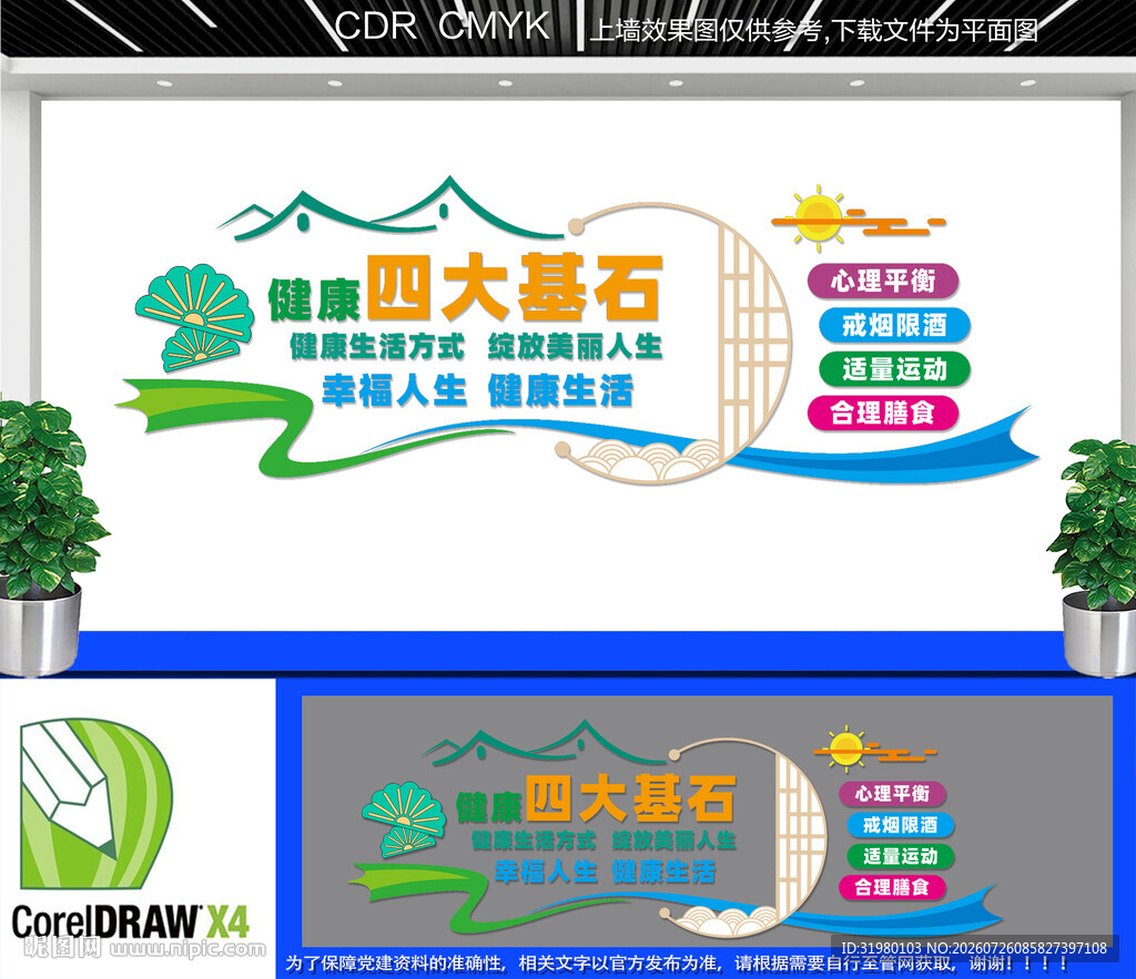 健康四大基石文化墙