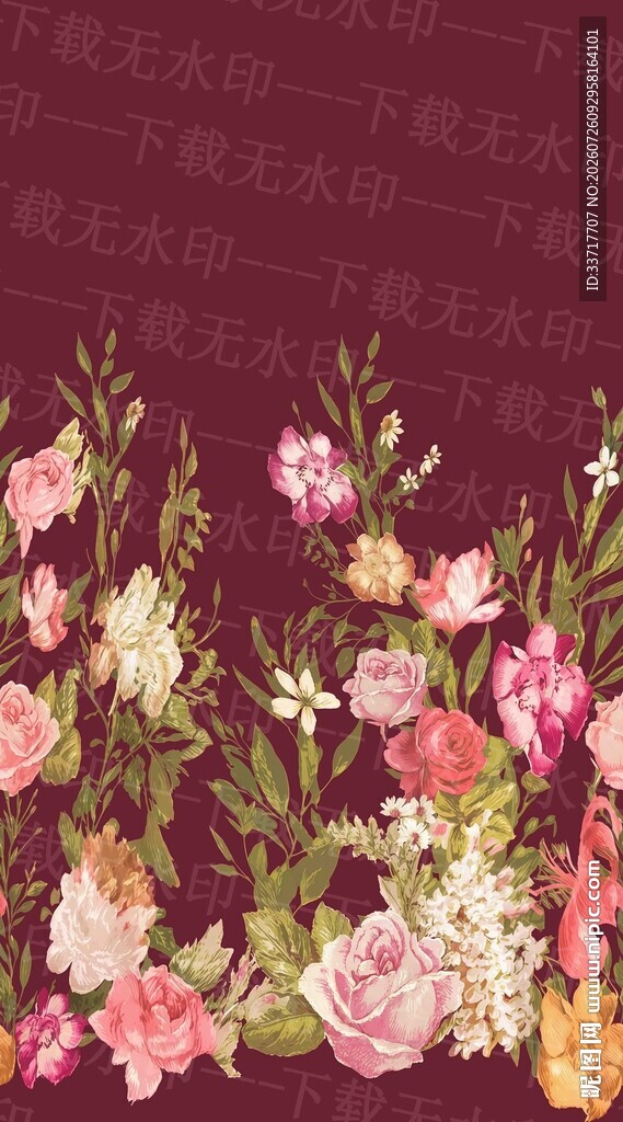 浪漫花卉边框图案