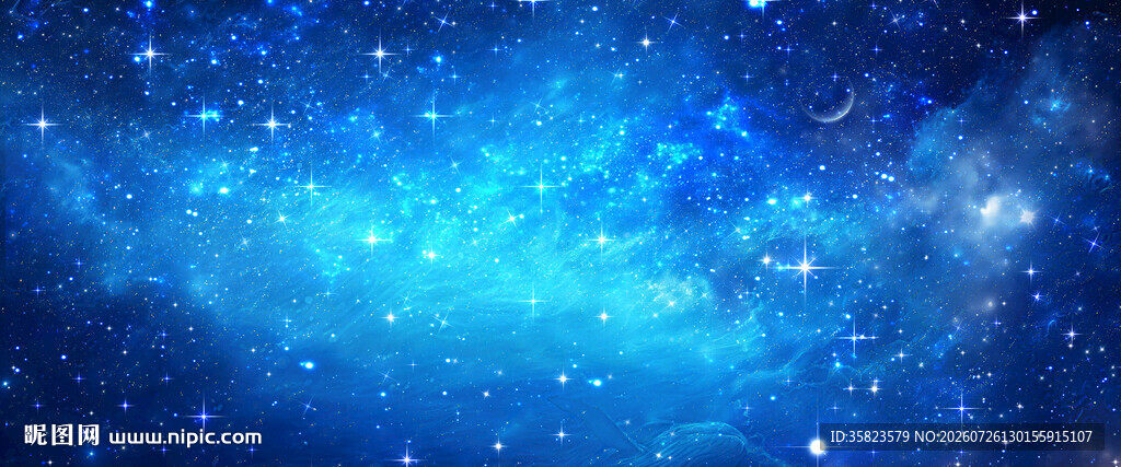 璀璨蓝色星空图