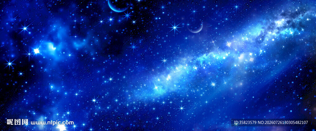 蓝色梦幻宇宙星空背景图
