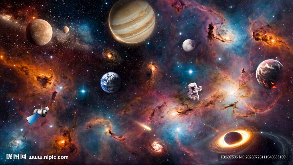 外太空星球宇宙探索银河星球背景