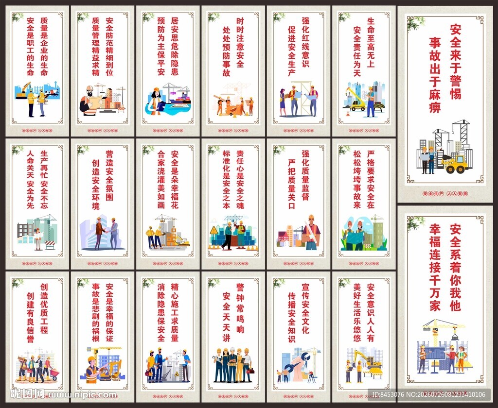 建筑工地安全生产展板