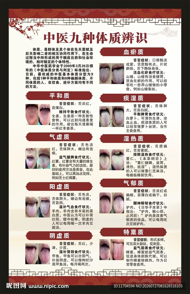 中医体质辨识海报