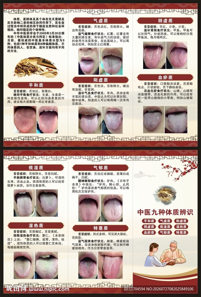 中医体质辨识三折页