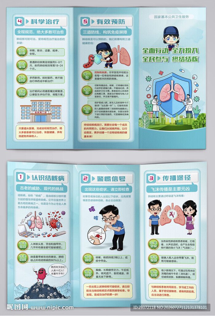 全民参与终结结核病医疗三折页