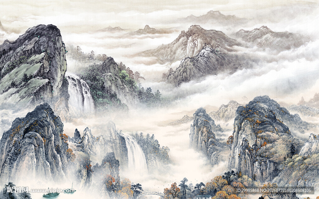 简约 中式高清山水 清晰大图 