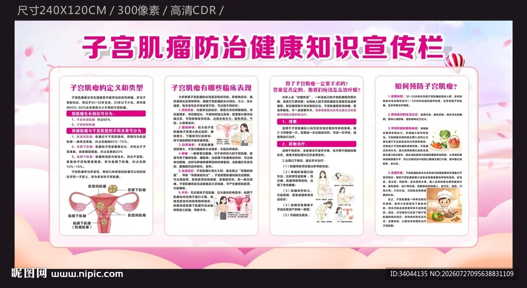 子宫肌瘤防治健康知识宣传栏
