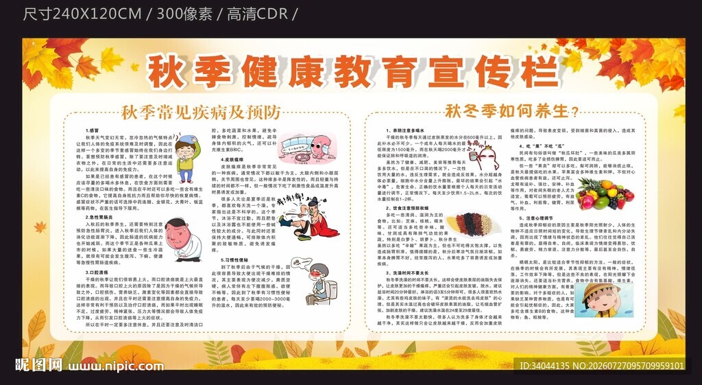 秋季健康教育宣传栏