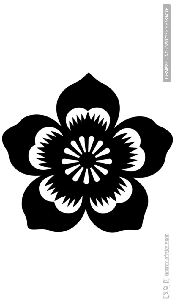 黑白花朵图案