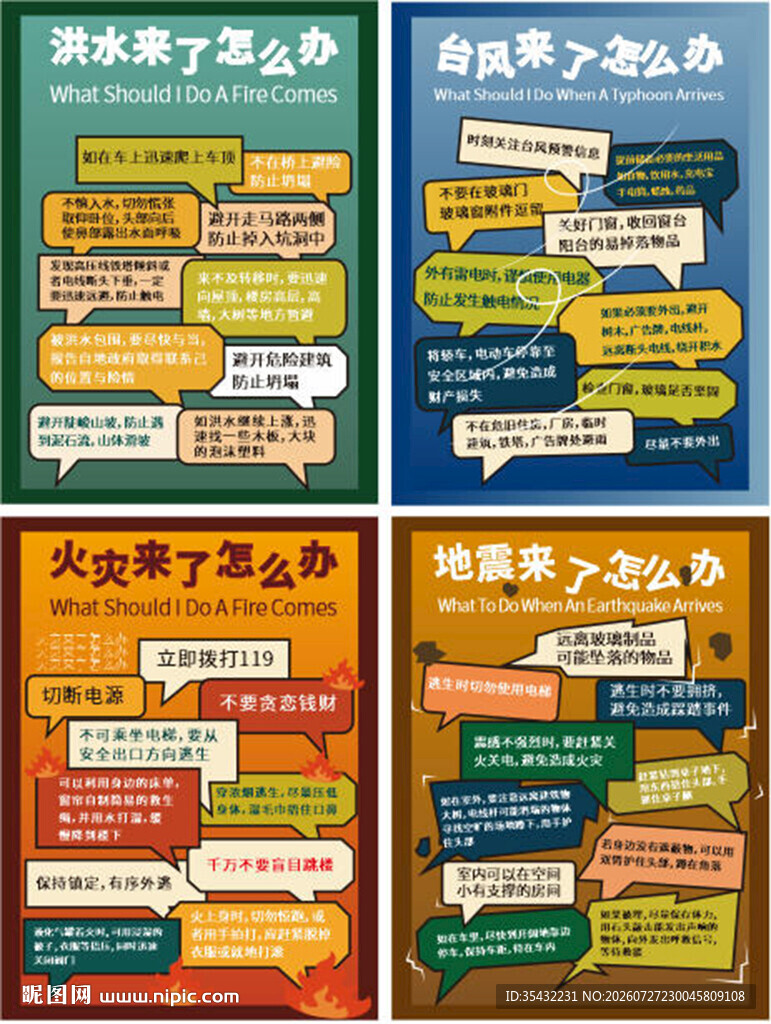 自然灾害应急海报
