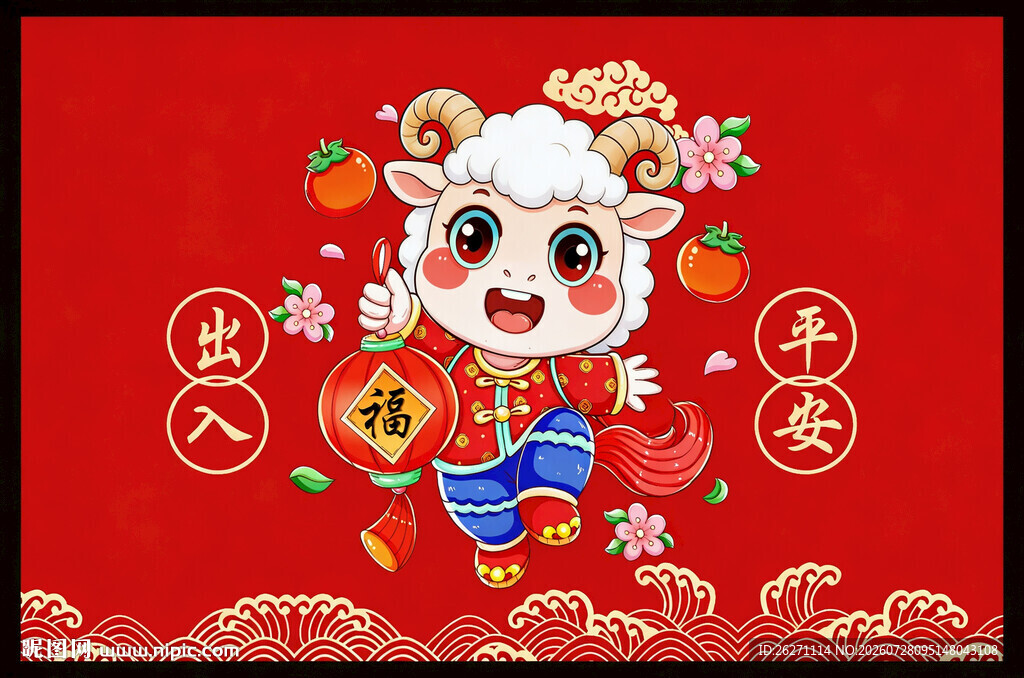 喜庆小羊贺岁图