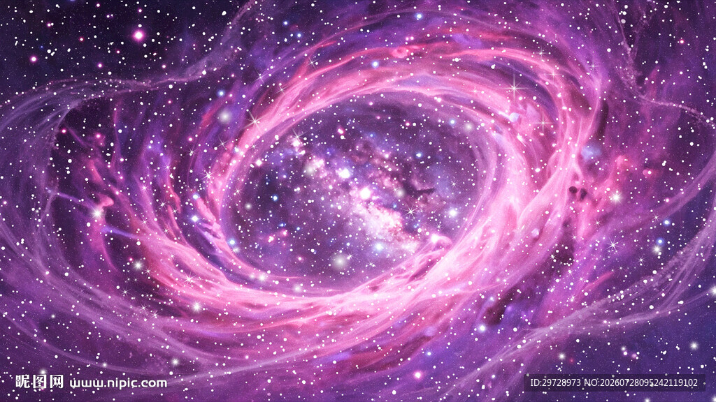 梦幻粉紫色宇宙星空