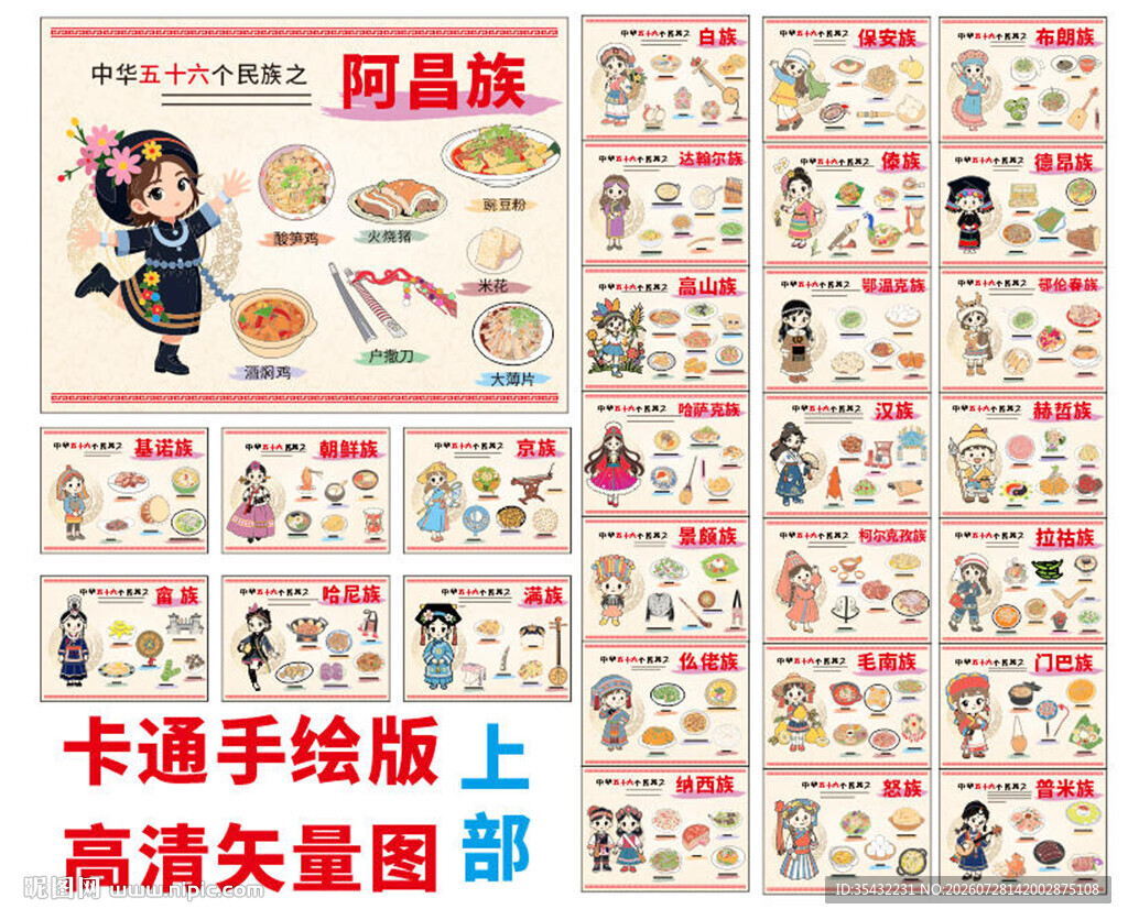 56个民族文化展板上