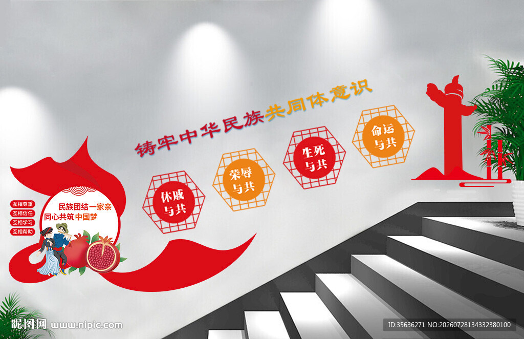 民族团结阶梯文化墙