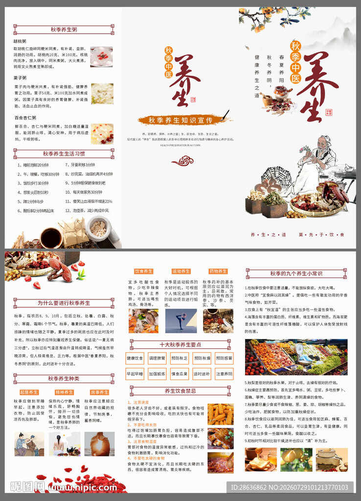 秋季中医养生折页