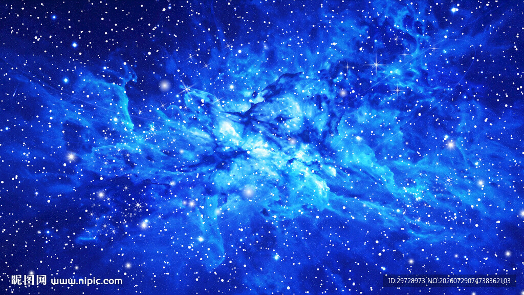 梦幻蓝色星空背景图