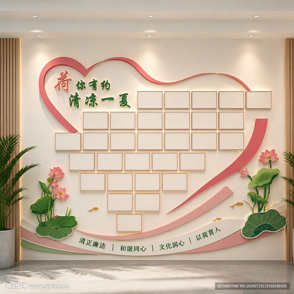 教师风采展示墙荷花风采