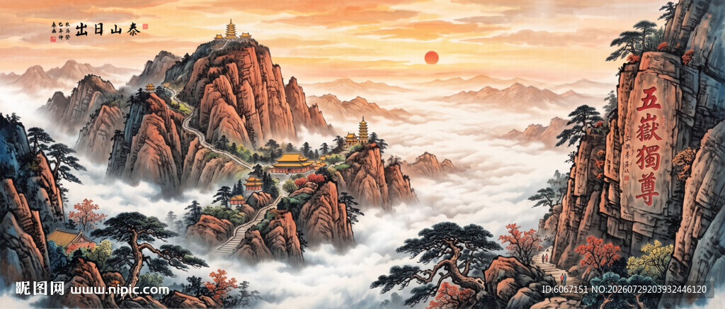 五岳独尊泰山日出