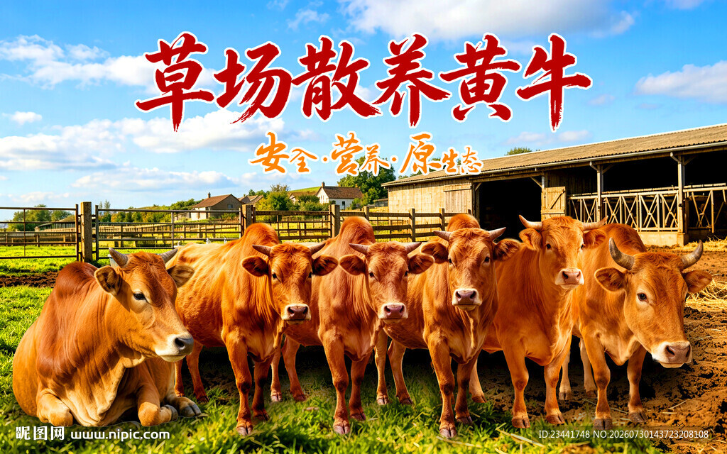 黄牛展板