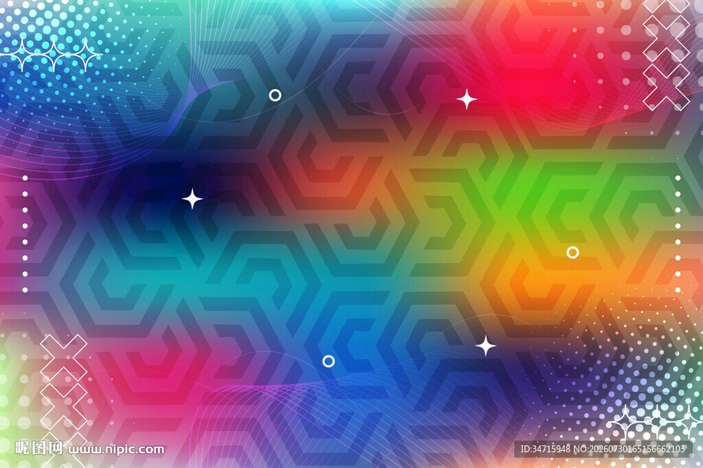 多彩渐变几何抽象背景图