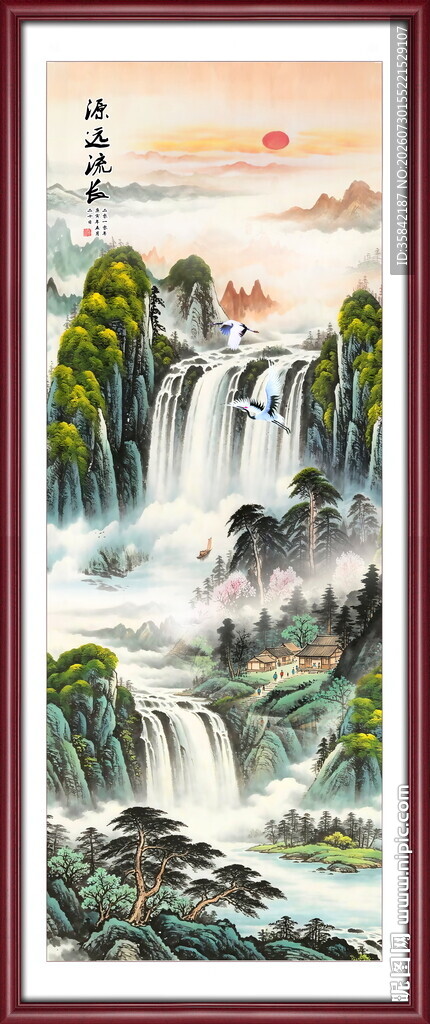 竖幅山水画