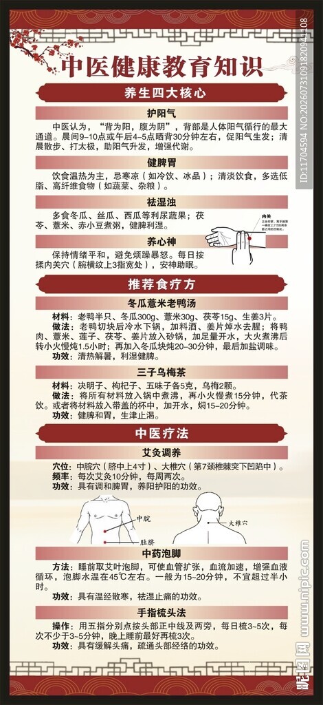 中医健康教育知识展架