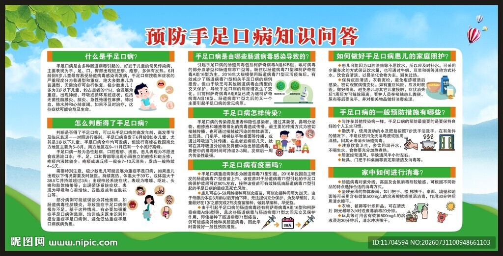 预防手足口病知识宣传栏