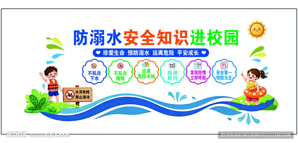防溺水知识进校园宣传图