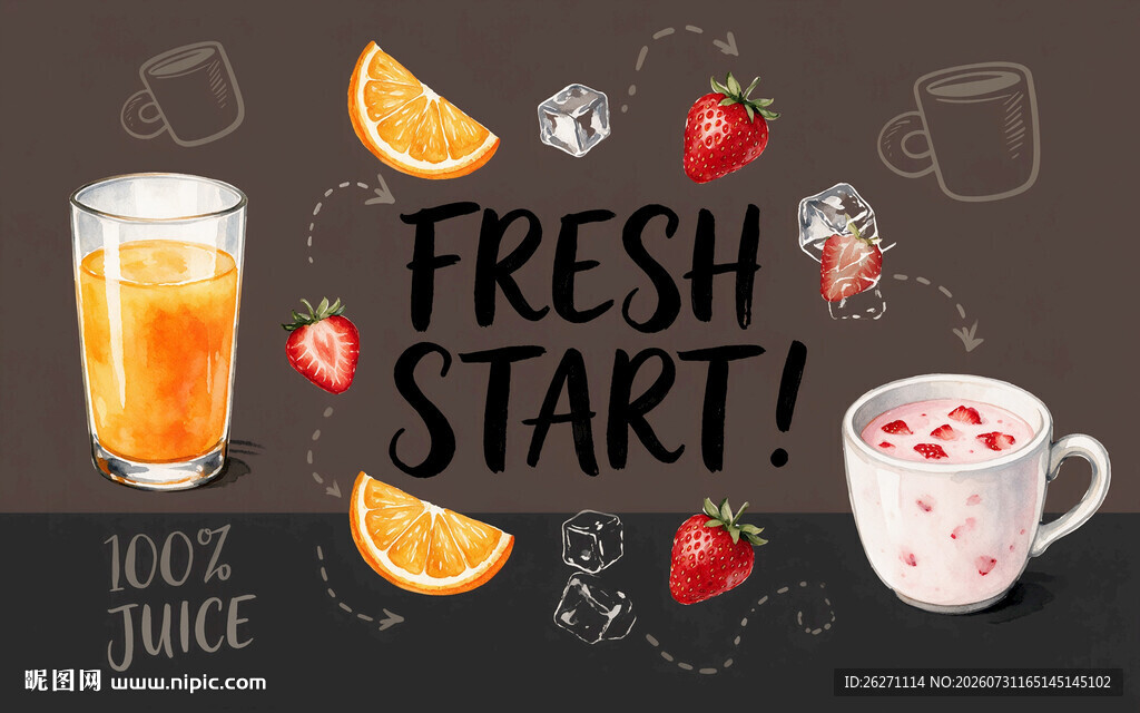 新鲜果汁开启美好新一天