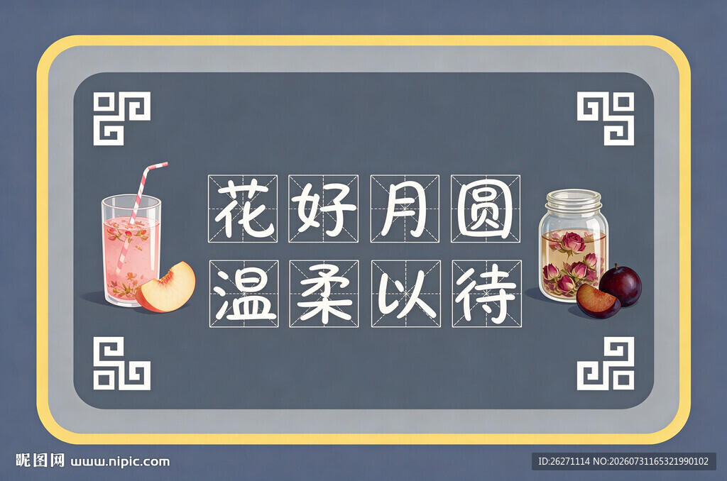 花好月圆温柔以待饮品图