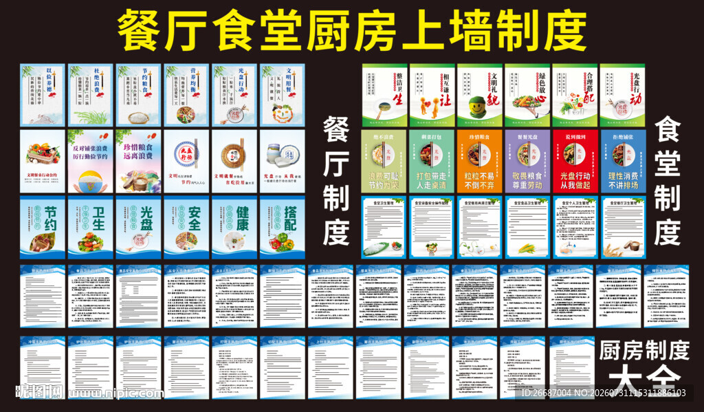 餐厅食堂厨房上墙制度
